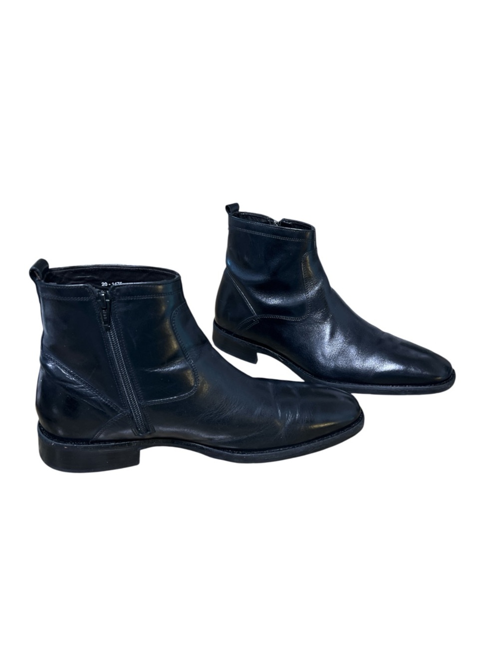 Johnston & Murphy Men's Leather Side Zip Boot, Color Black, Size 10.5M